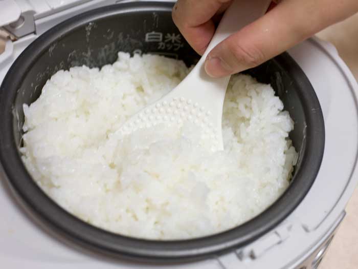 Cooking process in a rice cooker