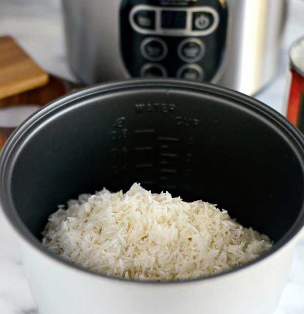 How do I make coconut rice in a cooker