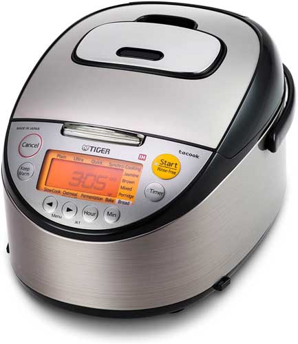 Tiger JKT-S10U-K IH Rice Cooker with Slow Cooking and Bread Making Function Stainless Steel